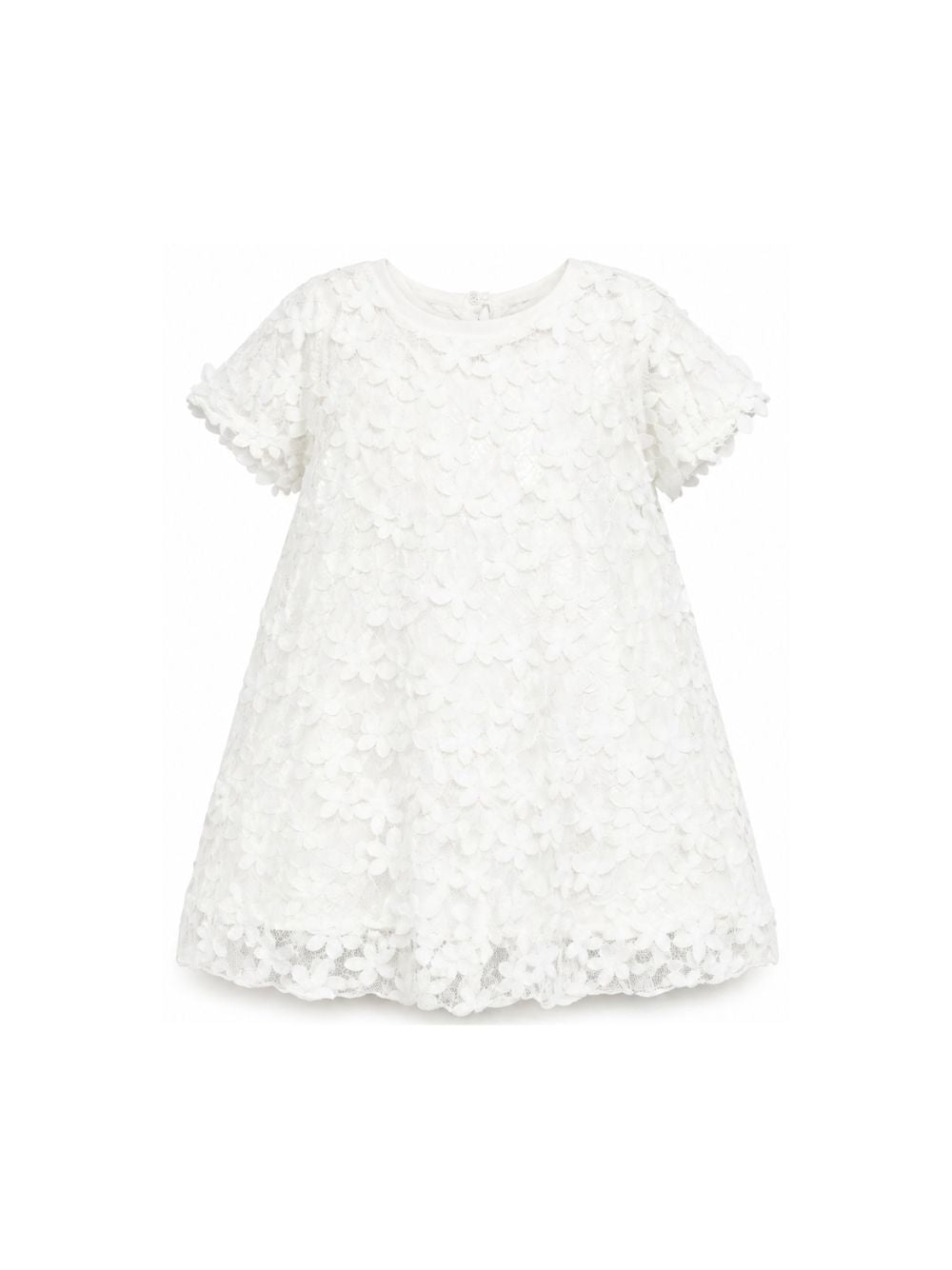 Abito in pizzo per bambina Balmain Kids bianco con ricamo a fiori BY1D51 U0263 100 BALMAIN KIDS 