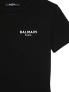 Abito per bambina Balmain Kids nero con dettaglio logo sul petto BY1D81 Z3277 930BC BALMAIN KIDS 
