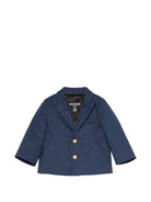 Giacca per neonato Balmain Kids blu con bottoni color oro BY2524 G0197 620OR BALMAIN KIDS 