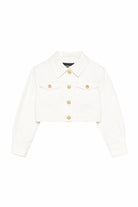 Giubbino per bambina Balmain Kids bianco con bottoni dorati BY2A07 Z3702 100 BALMAIN KIDS 