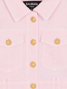 Giubbino per bambina Balmain Kids rosa con bottoni dorati BY2A07 Z3702 51E BALMAIN KIDS 