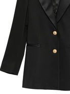 Blazer per bambina Balmain Kids nero con revers in raso BY2A14 P0484 930 BALMAIN KIDS 