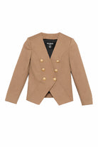 Blazer per bambina Balmain Kids marrone chiaro modello doppiopetto BY2A24 G0197 315 BALMAIN KIDS 