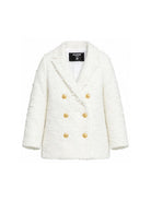 Blazer per bambina Balmain Kids bianco con chiusura a doppiopetto BY2A74 U0263 100 BALMAIN KIDS 