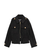 Giubbino per bambina Balmain Kids nero con bottoni color oro BY2A87 B0094 930 BALMAIN KIDS 