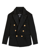 Blazer per bambino Balmain Kids nero con chiusura a bottoni dorati BY2P04 P0484 930 BALMAIN KIDS 