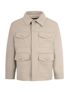 Giacca per bambino Balmain Kids beige con colletto a punta BY2P47 G0197 107 BALMAIN KIDS 