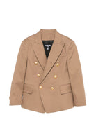 Blazer per bambino Balmain Kids beige con revers a lancia BY2P54 G0197 315 BALMAIN KIDS 