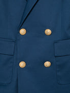 Blazer per bambino Balmain Kids blu con bottoni color oro BY2P64 G0197 620 BALMAIN KIDS 