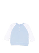 Felpa per neonato Balmain Kids azzurro con stampa grafica BY4530 Z3183 652BC BALMAIN KIDS 
