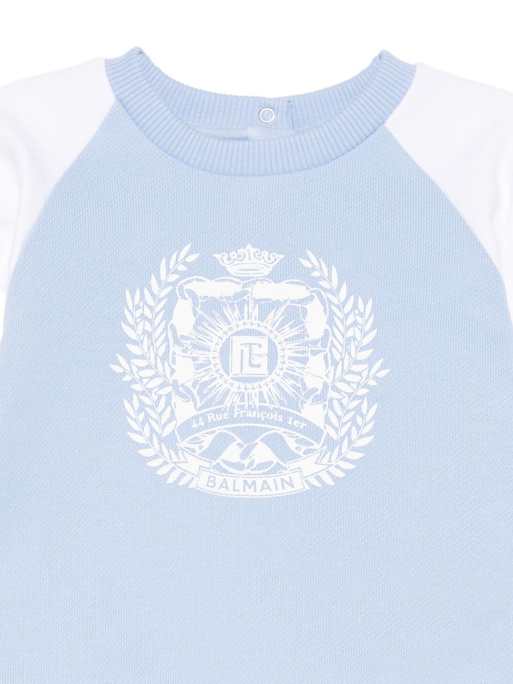 Felpa per neonato Balmain Kids azzurro con stampa grafica BY4530 Z3183 652BC BALMAIN KIDS 