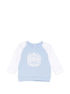 Felpa per neonato Balmain Kids azzurro con stampa grafica BY4530 Z3183 652BC BALMAIN KIDS 
