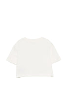 T-shirt per bambina Balmain Kids bianca con design crop BY4A01 Z3183 102BC BALMAIN KIDS 