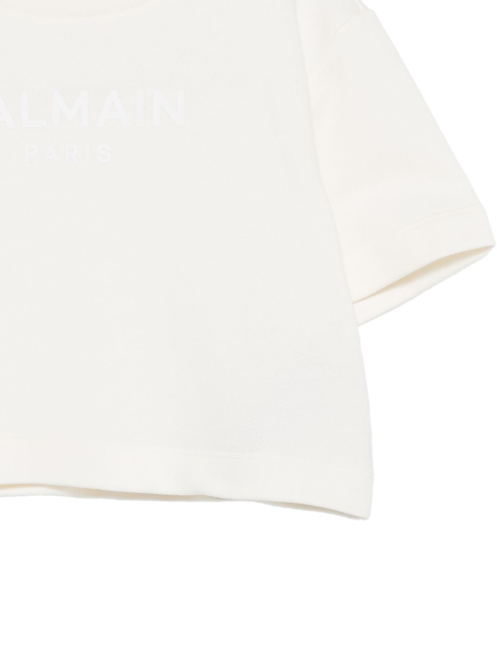 T-shirt per bambina Balmain Kids bianca con design crop BY4A01 Z3183 102BC BALMAIN KIDS 