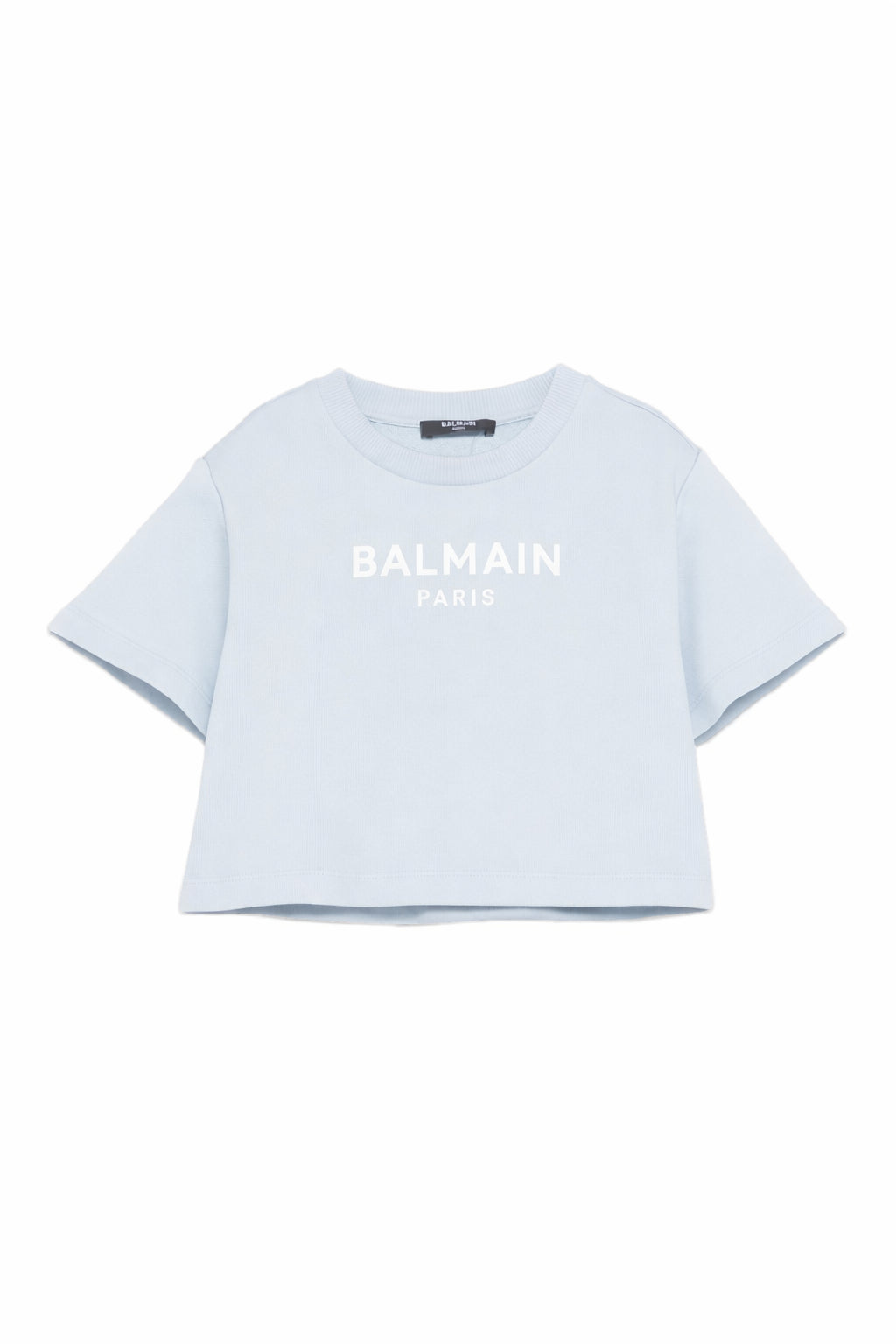 T-shirt per bambina balmain Kids azurra con stampa logo BY4A01 Z3183 685BC BALMAIN KIDS 