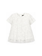 Blusa per bambina Balmain Kids bianca in pizzo a fiori BY5A81 U0263 100 BALMAIN KIDS 