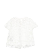Blusa per bambina Balmain Kids bianca in pizzo a fiori BY5A81 U0263 100 BALMAIN KIDS 