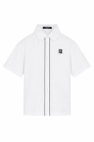 Camicia per bambino Balmain Kids bianca con cuciture a contrasto BY5P11 P0562 100NE BALMAIN KIDS 