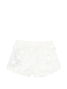 Shorts per neonata Balmain Kids bianchi con dettagli floreali BY6129 U0263 100 BALMAIN KIDS 