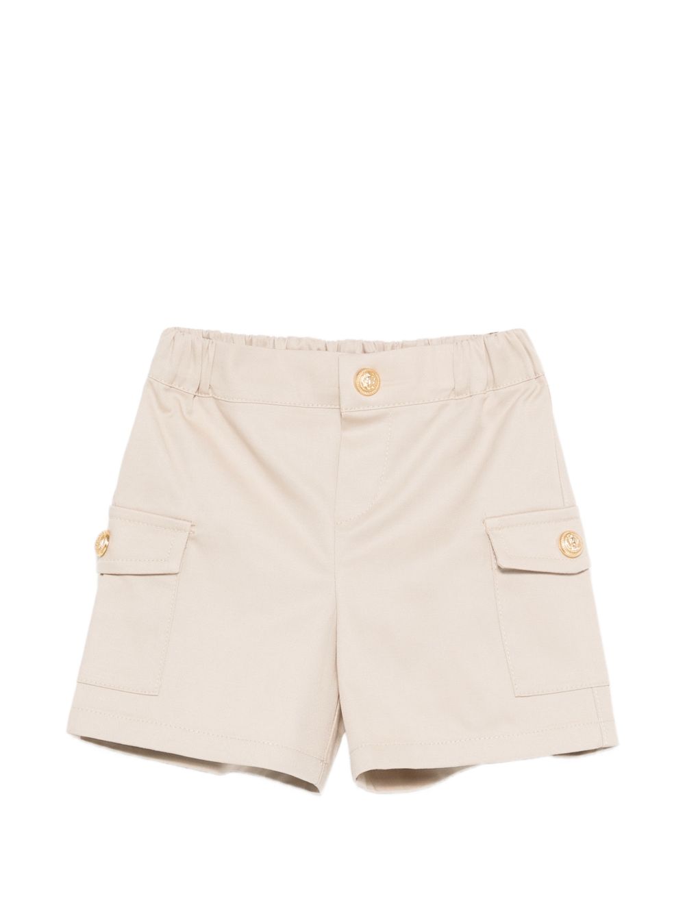 Shorts per neonato Balmain Kids beige con bottoni dorati BY6579 G0197 107 BALMAIN KIDS 