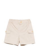 Shorts per neonato Balmain Kids beige con bottoni dorati BY6579 G0197 107 BALMAIN KIDS 