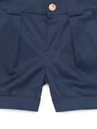 Shorts per neonato Balmain Kids blu con passanti per cintura BY6679 G0197 620 BALMAIN KIDS 