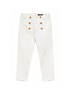 Pantaloni per bambina Balmain Kids bianchi con bottoni dorati BY6A51 Z3702 100 BALMAIN KIDS 