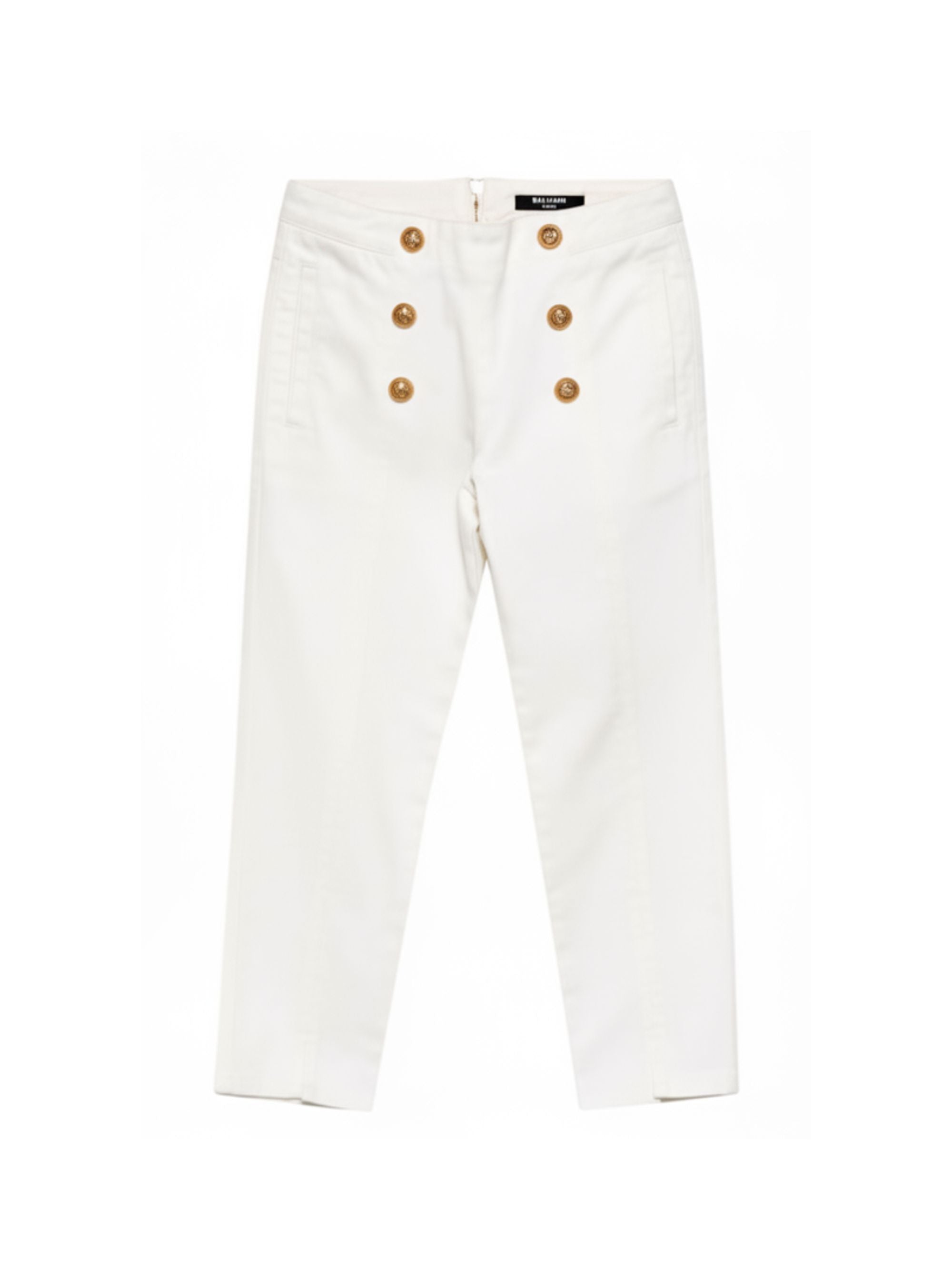 Pantaloni per bambina Balmain Kids bianchi con bottoni dorati BY6A51 Z3702 100 BALMAIN KIDS 