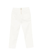 Pantaloni per bambina Balmain Kids bianchi con bottoni dorati BY6A51 Z3702 100 BALMAIN KIDS 