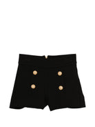 Shorts per bambina Balmain Kids neri con bottoni color oro BY6B69 J0371 930OR BALMAIN KIDS 