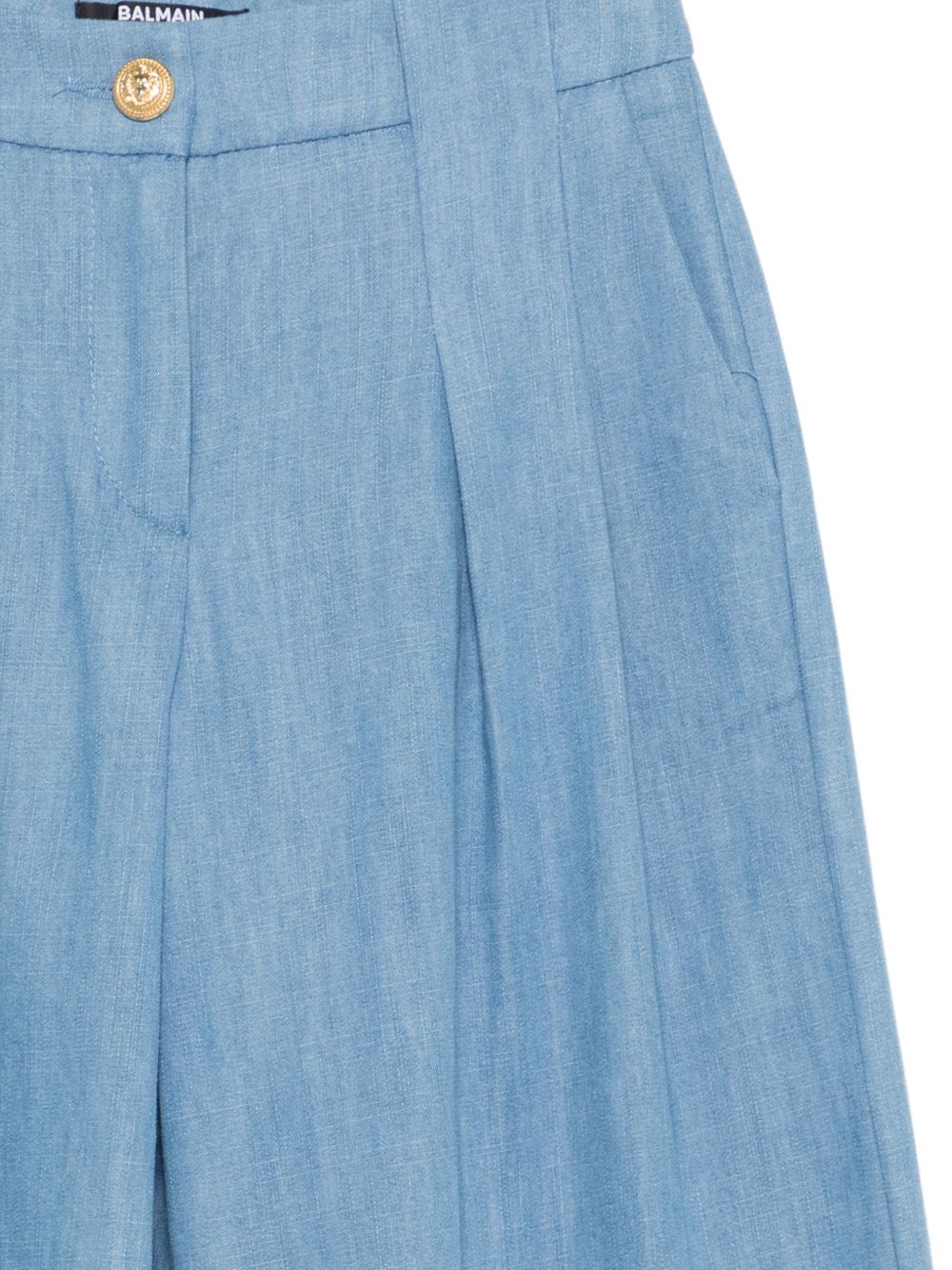 Pantaloni per bambino Balmain Kids azzurri con bottoni color oro BY6B71 P0588 653 BALMAIN KIDS 