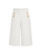 Pantaloni per bambina Balmain Kids bianco con dettaglio con bottoni BY6B80 U0263 100 BALMAIN KIDS 
