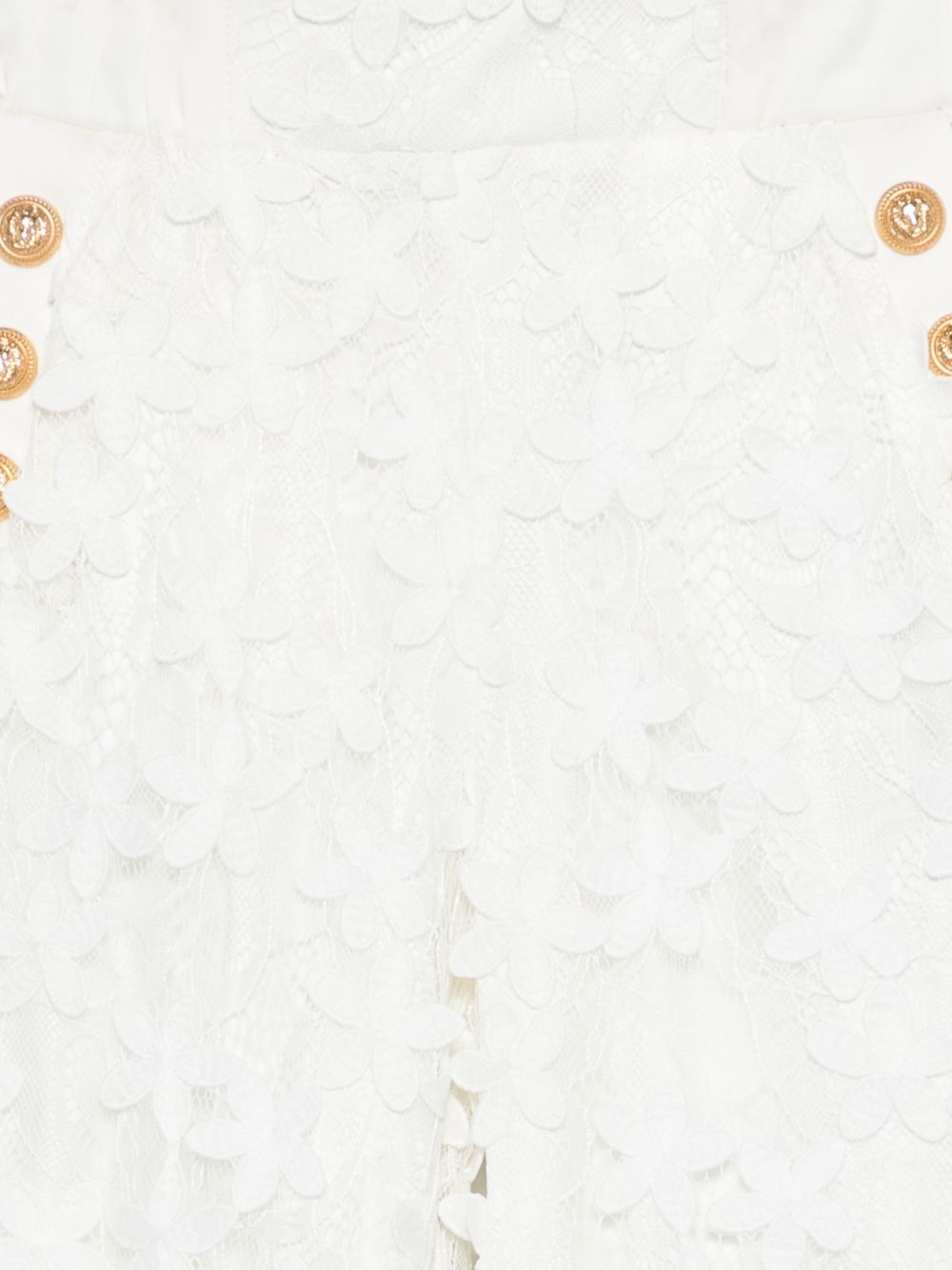 Pantaloni per bambina Balmain Kids bianco con dettaglio con bottoni BY6B80 U0263 100 BALMAIN KIDS 