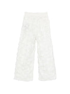 Pantaloni per bambina Balmain Kids bianco con dettaglio con bottoni BY6B80 U0263 100 BALMAIN KIDS 