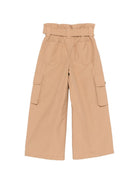 Pantaloni per bambina Balmain Kids marrone con cinta BY6B90 B0094 116 BALMAIN KIDS 
