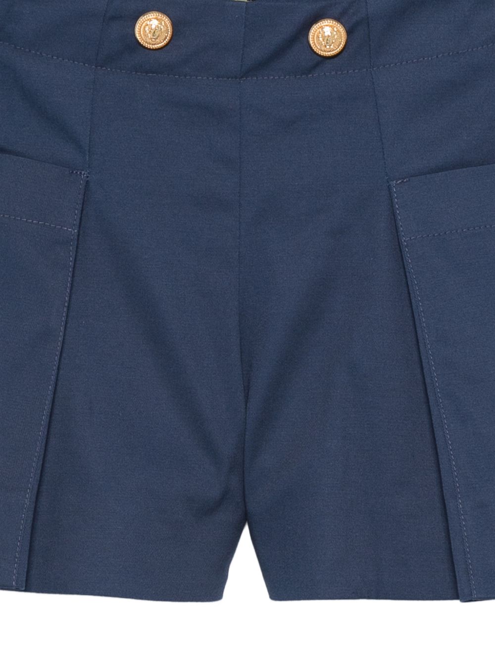Shorts per bambina Balmain Kids blu con bottoni color oro BY6C09 G0197 620 BALMAIN KIDS 