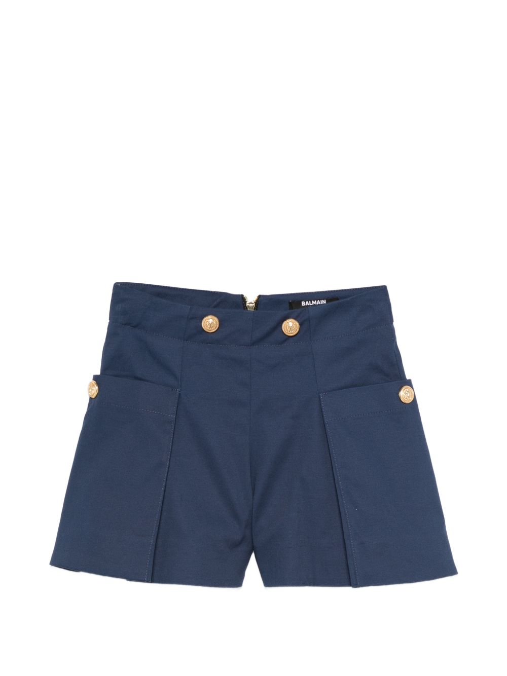 Shorts per bambina Balmain Kids blu con bottoni color oro BY6C09 G0197 620 BALMAIN KIDS 