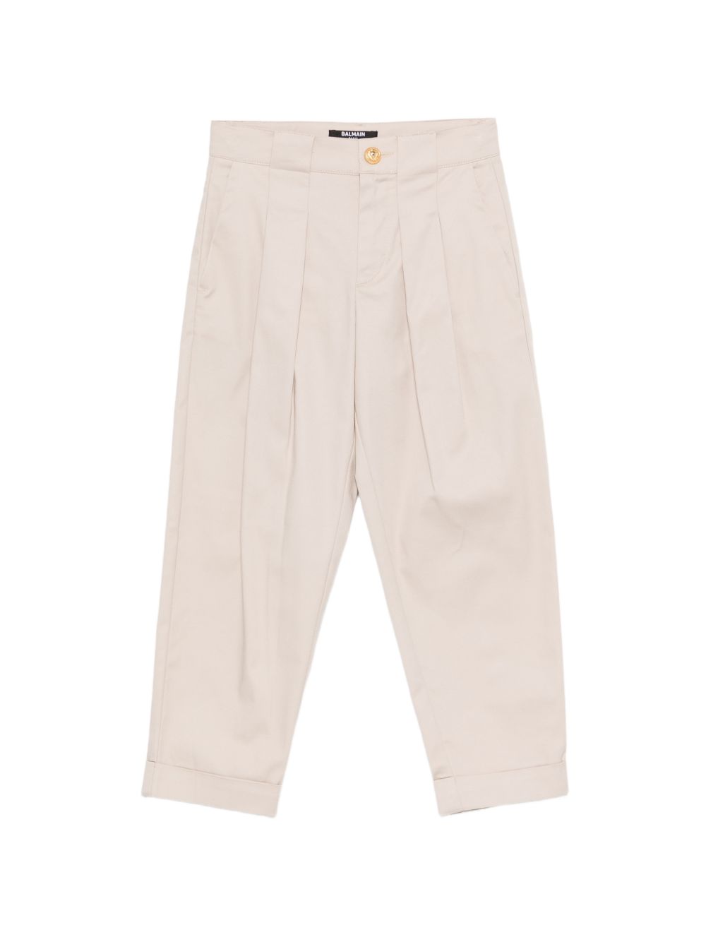 Pantaloni per bambino Balmain Kids beige con pieghe anteriori BY6R20 G0197 107 BALMAIN KIDS 