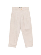 Pantaloni per bambino Balmain Kids beige con pieghe anteriori BY6R20 G0197 107 BALMAIN KIDS 