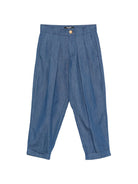 Pantaloni per bambino Balmain Kids blu con pieghe anteriori BY6R50 P0588 625 BALMAIN KIDS 