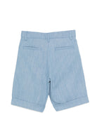 Shorts per bambino Balmain Kids azzurri con bottone color oro BY6R69 P0588 653 BALMAIN KIDS 