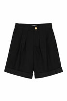 Shorts per bambina Balmain Kids neri con bottone dorato BY6R99 I0196 930OR BALMAIN KIDS 