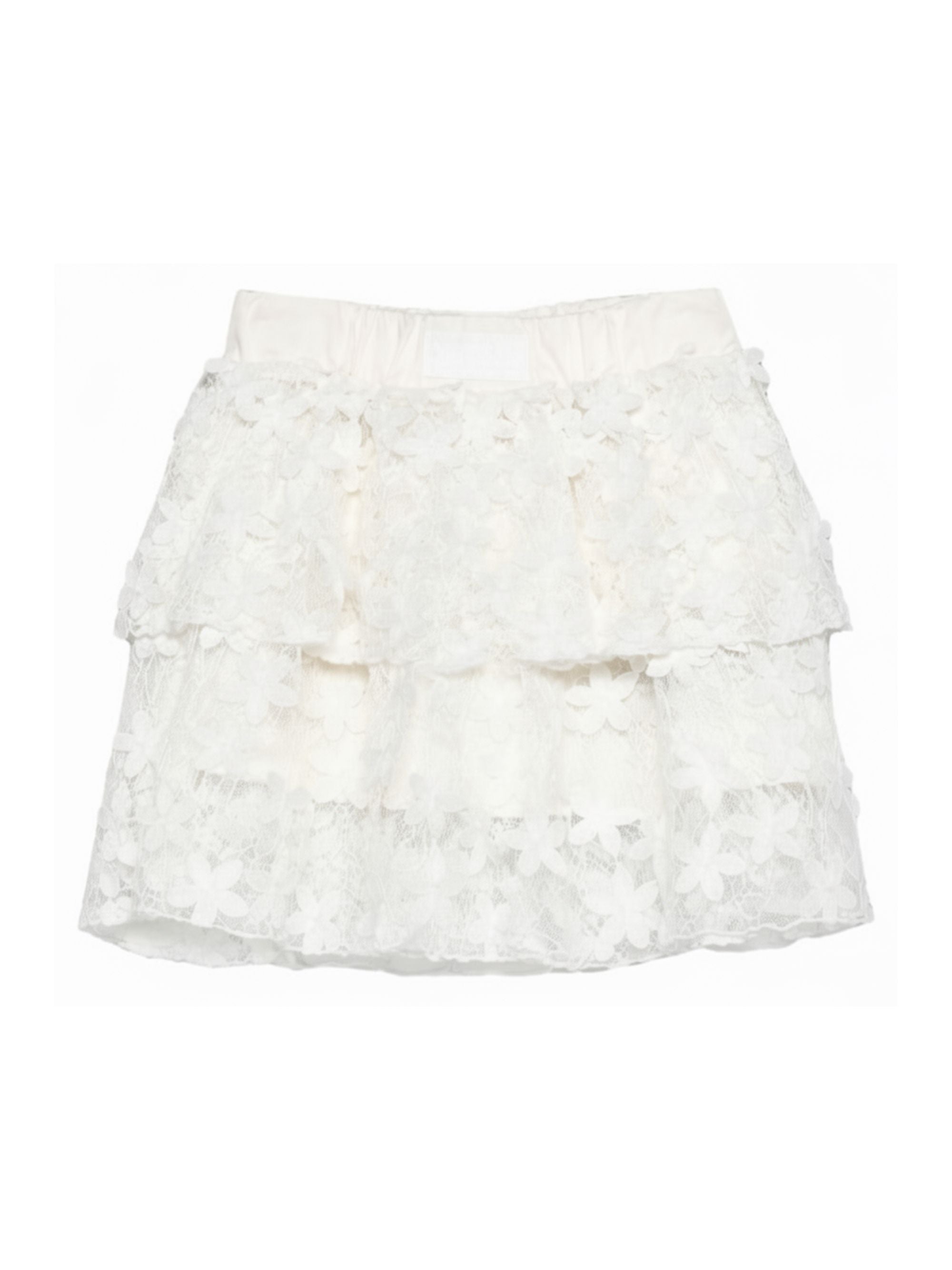 Gonna per bambina Balmain Kids bianca con dettagli floreali all-over BY7A91 U0263 100 BALMAIN KIDS 