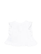 Top da neonata Balmain Kids bianco con ruches BY8032 Z3672 100RS BALMAIN KIDS 