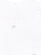 Top da neonata Balmain Kids bianco con ruches BY8032 Z3672 100RS BALMAIN KIDS 
