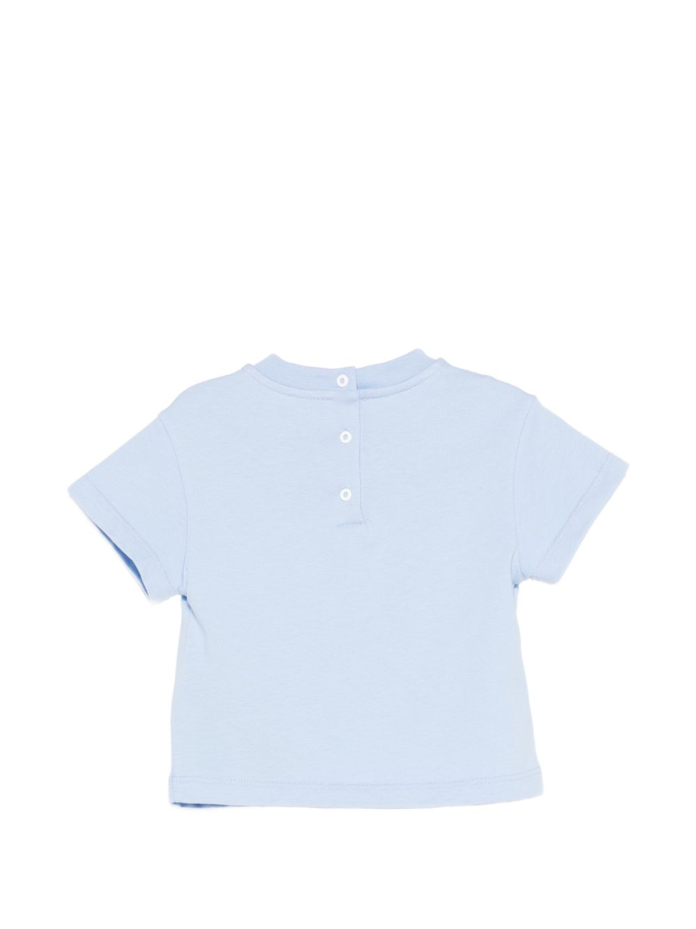 T-shirt da neonato Balmain Kids azzurrro con stampa grafica sul davanti BY8541 Z3672 652BC BALMAIN KIDS 