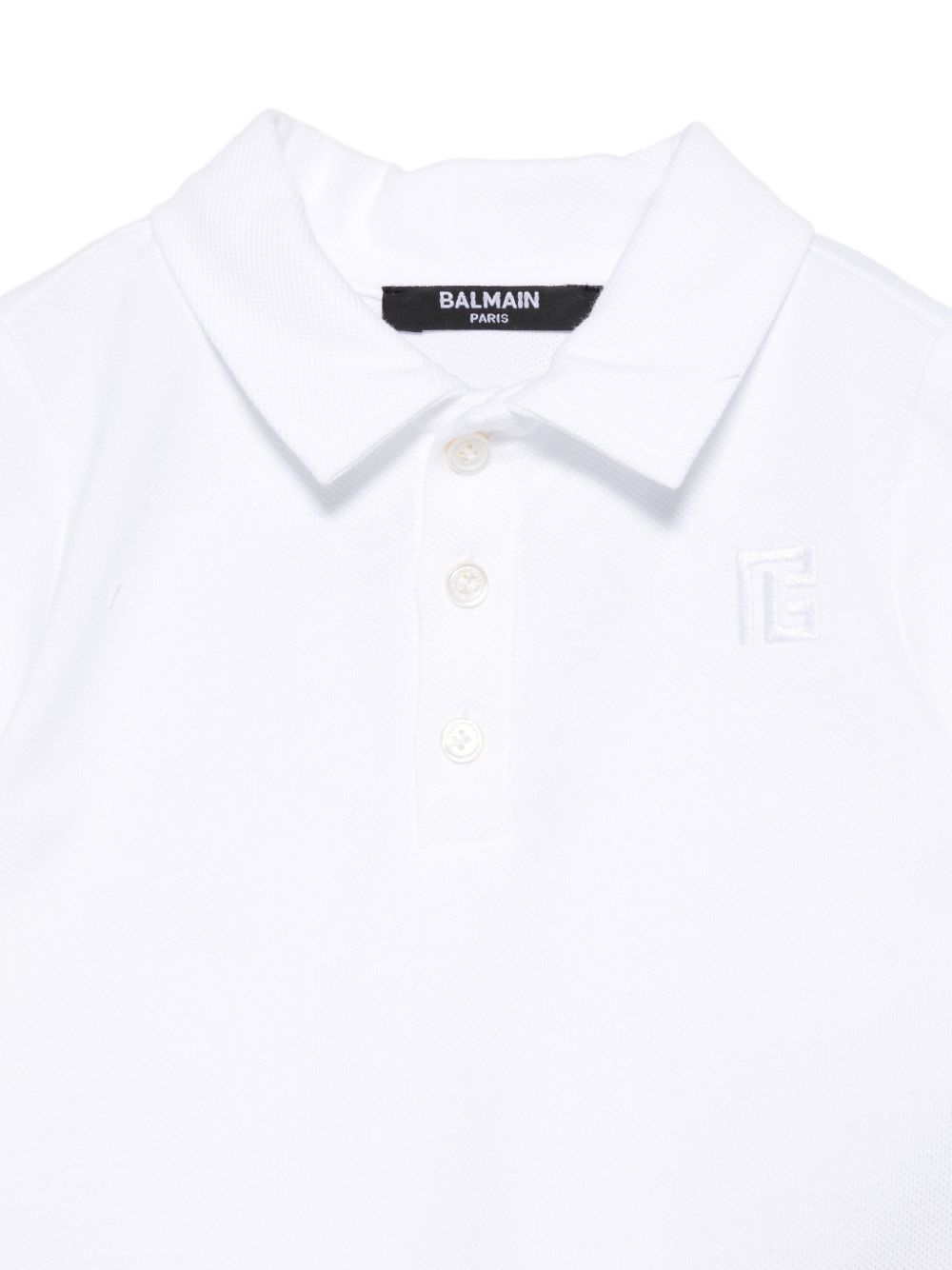 Polo per neonato Balmain Kids bianca con colletto BY8621 Z3658 100 BALMAIN KIDS 