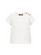 T-shirt da bambina Balmain Kids bianca con bottoni BY8A01 Z3672 102OR BALMAIN KIDS 