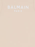 T-shirt per bambina Balmain Kids beige con logo stampato sul davanti BY8A12 Z3277 107BC BALMAIN KIDS 