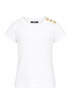 T-shirt da bambina Balmain Kids bianca con bottoni BY8A21 Z3277 100BC BALMAIN KIDS 